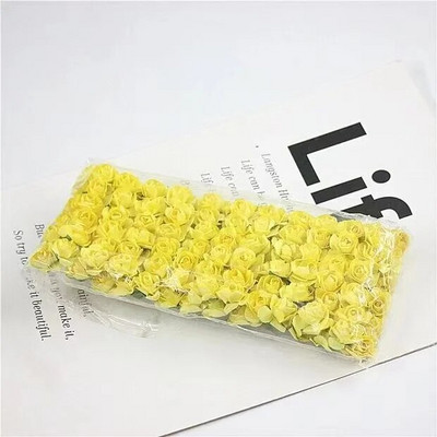 144 KOM 1,5 cm umjetni papirnati mini buket ruža za albume za svadbene zabave Jeftino umjetno cvijeće ruža
