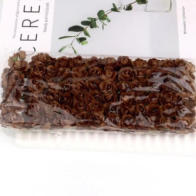 144 KOM 1,5 cm umjetni papirnati mini buket ruža za albume za svadbene zabave Jeftino umjetno cvijeće ruža