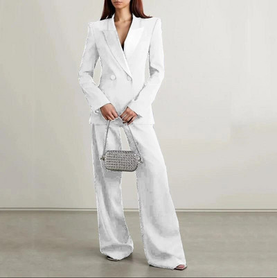 Kétsoros szett női kétrészes alkalmi elegáns női öltönyök 2 részes hajtóka elegáns öltöny blézer női ruházat