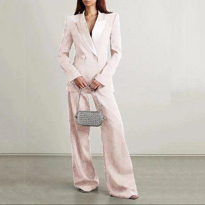 Kétsoros szett női kétrészes alkalmi elegáns női öltönyök 2 részes hajtóka elegáns öltöny blézer női ruházat