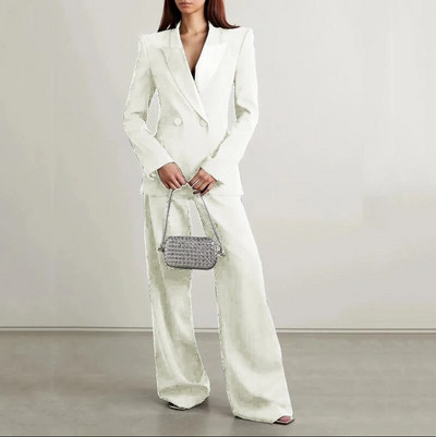 Kétsoros szett női kétrészes alkalmi elegáns női öltönyök 2 részes hajtóka elegáns öltöny blézer női ruházat