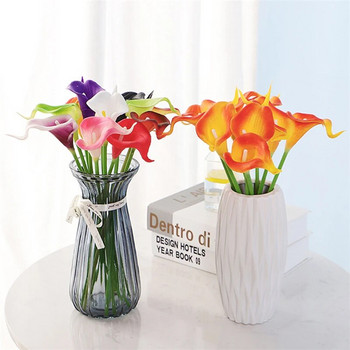 1 ΤΜ New Arrival 1τμχ Τεχνητά λουλούδια PU Real Touch 10colors Mini Calla Lily για προμήθειες στολισμού γάμου