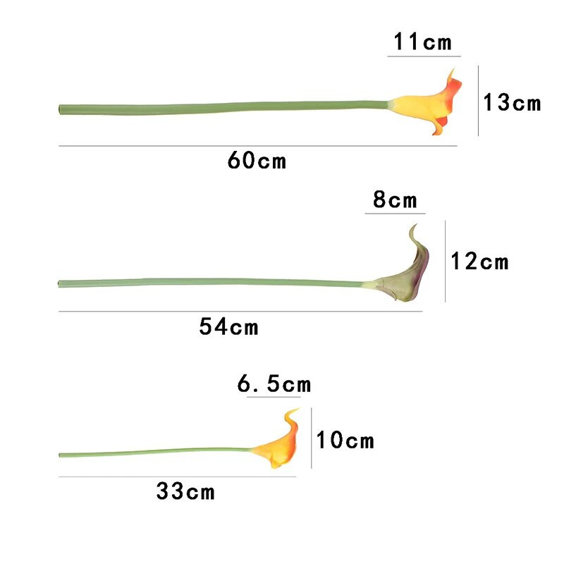 1 kom Novo dostavljeno 1 kom Umjetno cvijeće PU Real Touch 10 boja Mini Calla Lily za svadbene dekoracije potrepštine za zabave