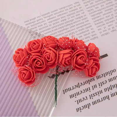 144 komada pjenastog umjetnog cvijeća u više boja za vjenčanje, kućni dekor, spomenari, umjetni cvjetni vijenac, dodaci, male ruže