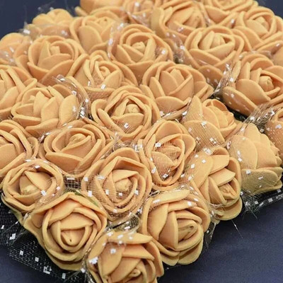 144 komada pjenastog umjetnog cvijeća u više boja za vjenčanje, kućni dekor, spomenari, umjetni cvjetni vijenac, dodaci, male ruže