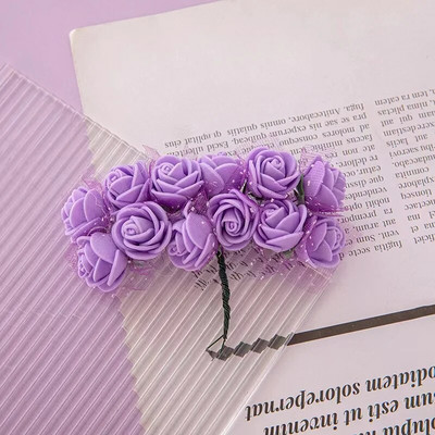 144 komada pjenastog umjetnog cvijeća u više boja za vjenčanje, kućni dekor, spomenari, umjetni cvjetni vijenac, dodaci, male ruže