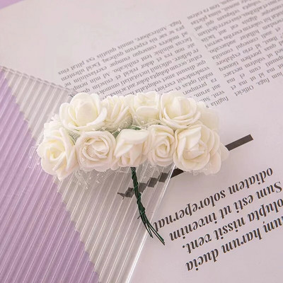 144 komada pjenastog umjetnog cvijeća u više boja za vjenčanje, kućni dekor, spomenari, umjetni cvjetni vijenac, dodaci, male ruže