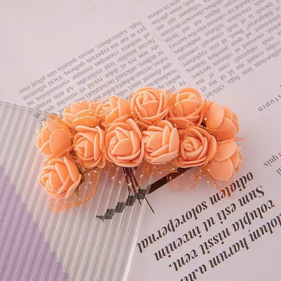 144 komada pjenastog umjetnog cvijeća u više boja za vjenčanje, kućni dekor, spomenari, umjetni cvjetni vijenac, dodaci, male ruže