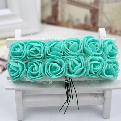 144 komada pjenastog umjetnog cvijeća u više boja za vjenčanje, kućni dekor, spomenari, umjetni cvjetni vijenac, dodaci, male ruže