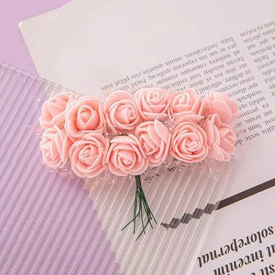 144 komada pjenastog umjetnog cvijeća u više boja za vjenčanje, kućni dekor, spomenari, umjetni cvjetni vijenac, dodaci, male ruže