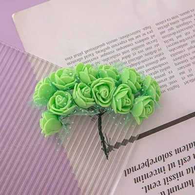 144 komada pjenastog umjetnog cvijeća u više boja za vjenčanje, kućni dekor, spomenari, umjetni cvjetni vijenac, dodaci, male ruže