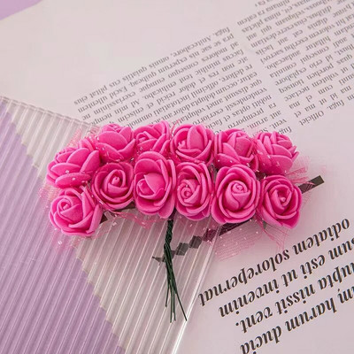 144 komada pjenastog umjetnog cvijeća u više boja za vjenčanje, kućni dekor, spomenari, umjetni cvjetni vijenac, dodaci, male ruže