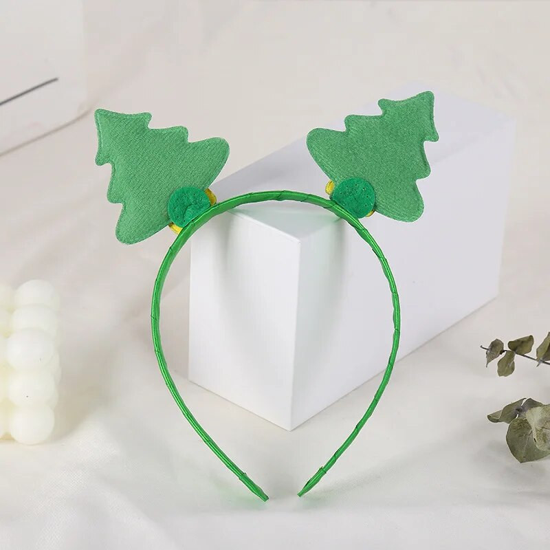 Drvo Traka za glavu Djeca Odrasli Nastup Party Glava Obruč Zeleni dijamanti Šljokice navidad Božićni ukras