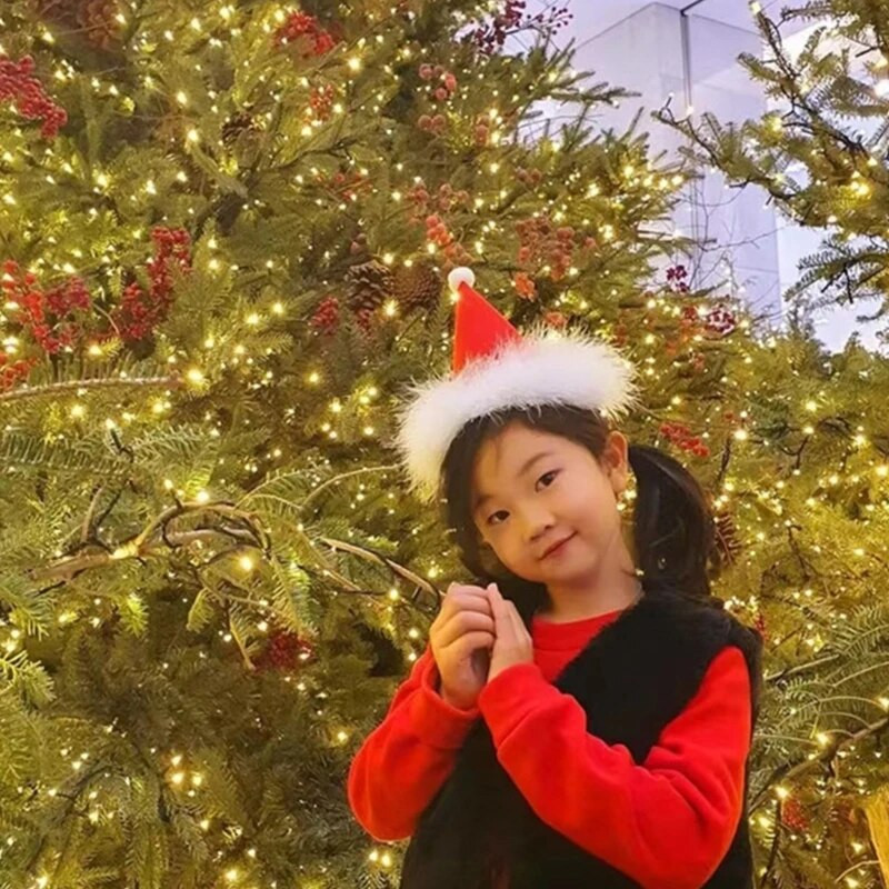 Ziemassvētku ballīšu cepure Plīša Ziemassvētku cepure Plīša Ziemassvētku vecīša cepure Navidads Rekvizīti Jaunais gads