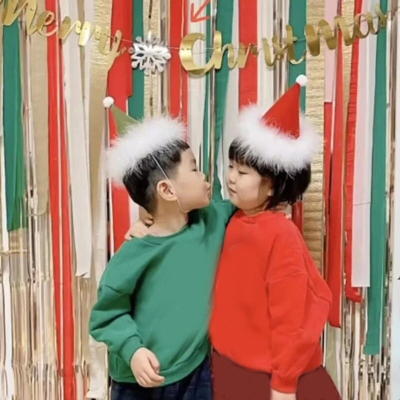 Ziemassvētku ballīšu cepure Plīša Ziemassvētku cepure Plīša Ziemassvētku vecīša cepure Navidads Rekvizīti Jaunais gads