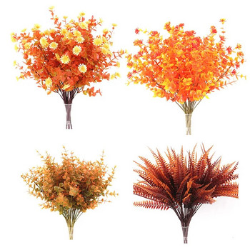 Τεχνητά λουλούδια φθινοπώρου Υπαίθρια φθινοπωρινά ψεύτικα λουλούδια Πλαστικό φυτό θάμνων για χριστουγεννιάτικη διακόσμηση γαμήλιου σπιτιού την ημέρα των ευχαριστιών