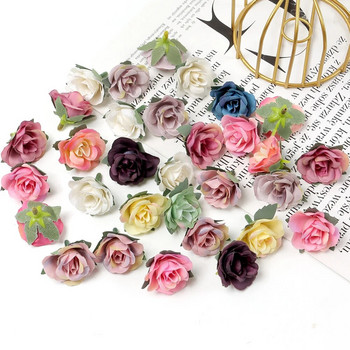 10/20/50Pcs Rose Artificial Flowers 3,5cm Fake Flowers for Home Decor Στολισμός Γάμου Κήπου Γιρλάντες Αξεσουάρ δώρου