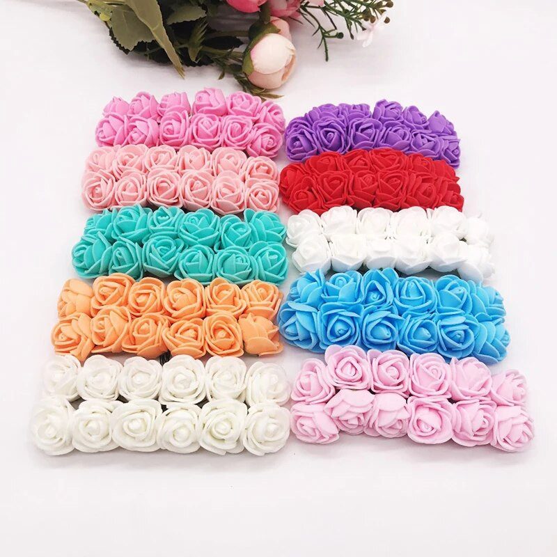 36/72/144gab Putuplasta Rožu Mākslīgo Ziedu Galvas Pušķis DIY Vainags Kāzu Dekorācijas Viltus Ziedi Valentīna Dāvanas Mājas Iekārtojums