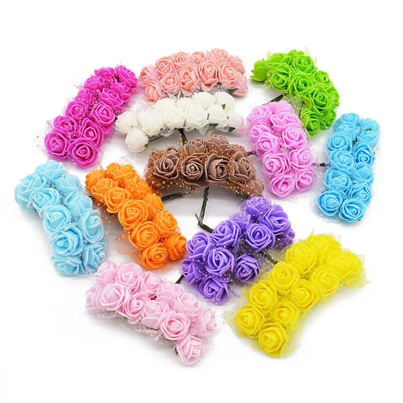 36/72/144gab Putuplasta Rožu Mākslīgo Ziedu Galvas Pušķis DIY Vainags Kāzu Dekorācijas Viltus Ziedi Valentīna Dāvanas Mājas Iekārtojums