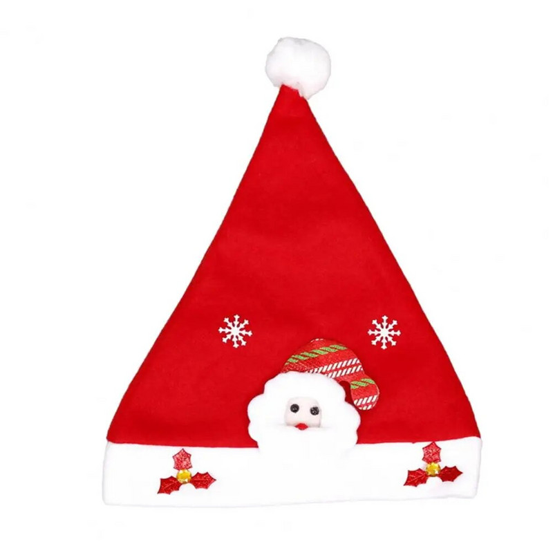 Plišana kapa Djeda Mraza Jedinstvena svečana božićna kapa sa slatkim ukrasima Djeda Mraza Snjegovića Jelseni šarmantni Božićni ukrasi iz crtića za blagdane