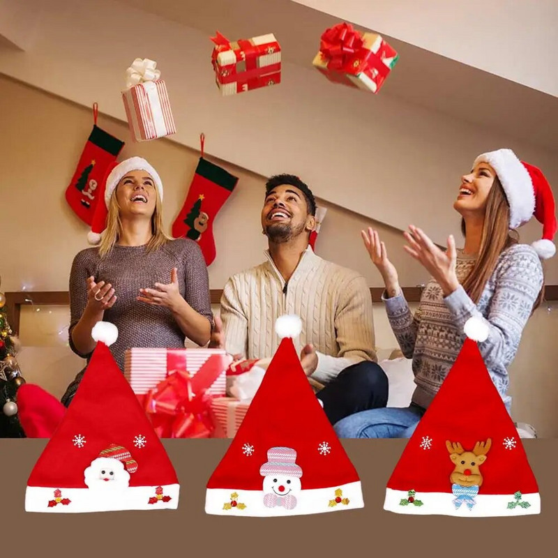 Plišana kapa Djeda Mraza Jedinstvena svečana božićna kapa sa slatkim ukrasima Djeda Mraza Snjegovića Jelseni šarmantni Božićni ukrasi iz crtića za blagdane