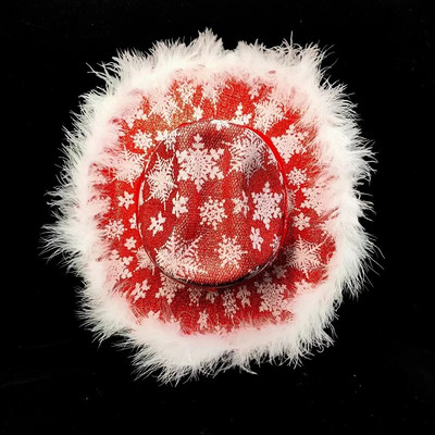 Червена снежинка Шапка на Дядо Коледа Дамска дънкова шапка Мъжка осветена западна дънкова шапка Новогодишни аксесоари Парти шапка