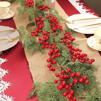 1/30 κλαδιά με 14 κεφάλια Τεχνητά μούρα Κλαδί λουλούδια Μπουκέτο Red Holly Berry Stamen φυτά Χριστουγεννιάτικο πάρτι διακόσμηση σπιτιού