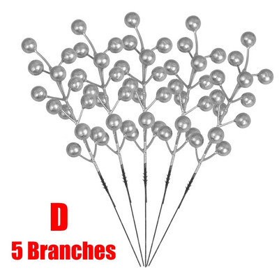 1/30 Grane s 14 glavica Umjetne bobice Grane Buket cvijeća Crvene bobice božikovine Stabljike Biljke za božićnu zabavu Uređenje doma