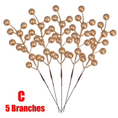 1/30 Grane s 14 glavica Umjetne bobice Grane Buket cvijeća Crvene bobice božikovine Stabljike Biljke za božićnu zabavu Uređenje doma