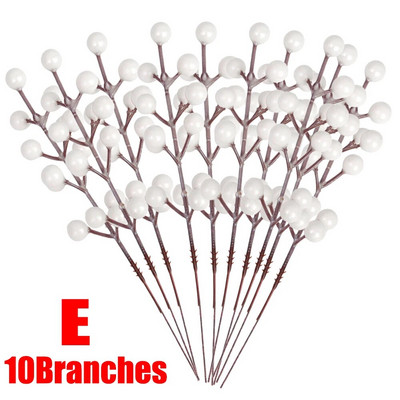 1/30 Grane s 14 glavica Umjetne bobice Grane Buket cvijeća Crvene bobice božikovine Stabljike Biljke za božićnu zabavu Uređenje doma