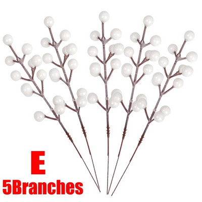 1/30 Grane s 14 glavica Umjetne bobice Grane Buket cvijeća Crvene bobice božikovine Stabljike Biljke za božićnu zabavu Uređenje doma