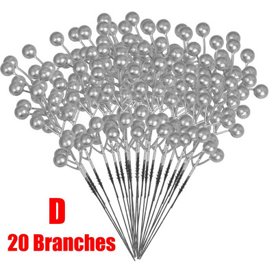 1/30 Grane s 14 glavica Umjetne bobice Grane Buket cvijeća Crvene bobice božikovine Stabljike Biljke za božićnu zabavu Uređenje doma