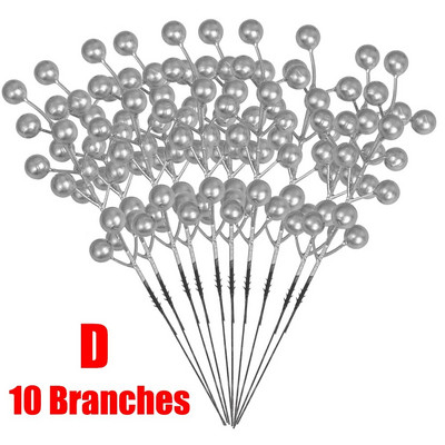 1/30 Grane s 14 glavica Umjetne bobice Grane Buket cvijeća Crvene bobice božikovine Stabljike Biljke za božićnu zabavu Uređenje doma