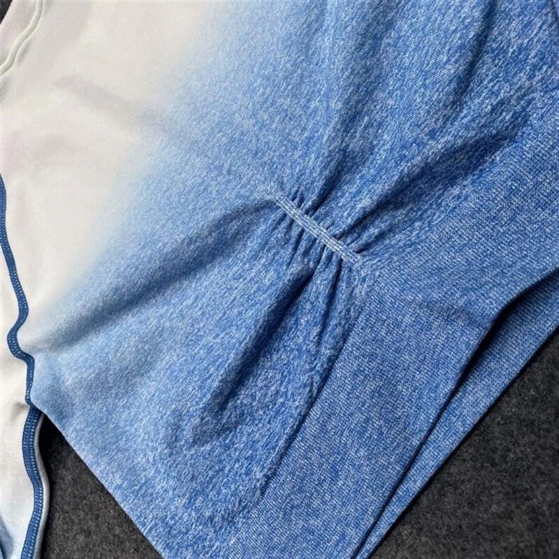 2020 Novi ženski bešavni set za jogu Gym High Waist Ombre tajice Majice Gornje odijelo dugih rukava Fitness Sport Sportski komplet