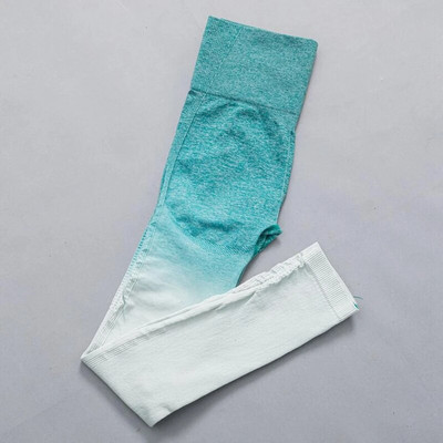 Ženski bešavni joga set Ombre tajice s visokim strukom za teretanu Majice i majice Odijelo dugih rukava Fitness Vježbanje Sport Trčanje Komplet sportske odjeće