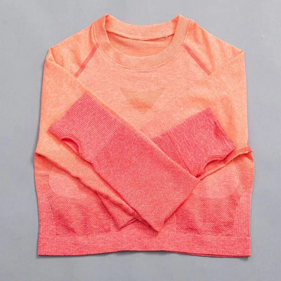 Ženski bešavni joga set Ombre tajice s visokim strukom za teretanu Majice i majice Odijelo dugih rukava Fitness Vježbanje Sport Trčanje Komplet sportske odjeće