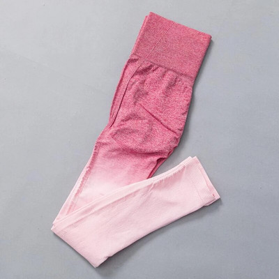 Ženski bešavni joga set Ombre tajice s visokim strukom za teretanu Majice i majice Odijelo dugih rukava Fitness Vježbanje Sport Trčanje Komplet sportske odjeće