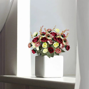Μπουκέτο με 21 κεφάλια τριαντάφυλλο τεχνητά λουλούδια ψεύτικα λουλούδια για διακοσμήσεις Αγίου Βαλεντίνου Τραπέζι γάμου μεταξωτό τριαντάφυλλο στο σπίτι Διακόσμηση Αγίου Βαλεντίνου