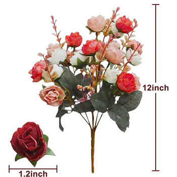 Μπουκέτο με 21 κεφάλια τριαντάφυλλο τεχνητά λουλούδια ψεύτικα λουλούδια για διακοσμήσεις Αγίου Βαλεντίνου Τραπέζι γάμου μεταξωτό τριαντάφυλλο στο σπίτι Διακόσμηση Αγίου Βαλεντίνου