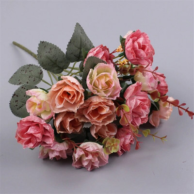 21 glava ruže Buket umjetnog cvijeća Lažno cvijeće za Valentinovo Dekoracije Svilena ruža Svadbeni stol Dekoracija doma za Valentinovo