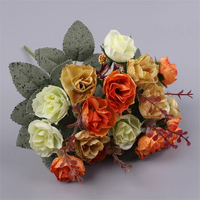 21 glava ruže Buket umjetnog cvijeća Lažno cvijeće za Valentinovo Dekoracije Svilena ruža Svadbeni stol Dekoracija doma za Valentinovo