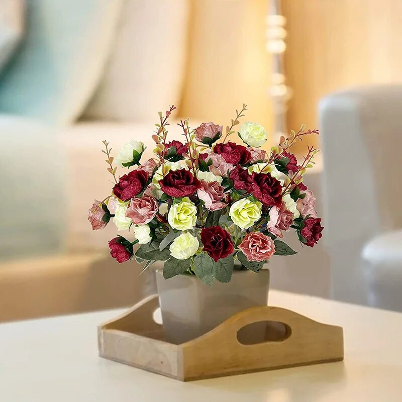 21 glava ruže Buket umjetnog cvijeća Lažno cvijeće za Valentinovo Dekoracije Svilena ruža Svadbeni stol Dekoracija doma za Valentinovo