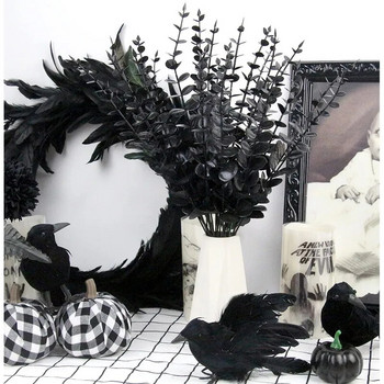 5τμχ/Παρτίδα Τεχνητό μίσχο μαύρου ευκάλυπτου Τεχνητά φυτά για φθινοπωρινή διακόσμηση σπιτιού Γάμος Ανθοσυνθέσεις