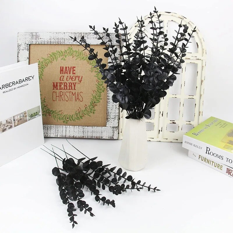 5 kom/komplet Umjetne stabljike grana crnog eukaliptusa Umjetne biljke za jesensko uređenje doma Svadbeni cvjetni aranžman