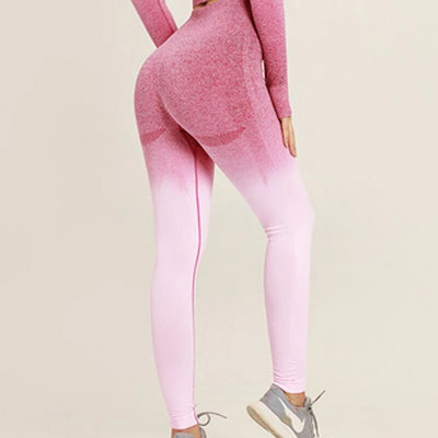 Sportski set Ženski Gradient Fitness Joga Trenirka Trčanje u teretani Sportska odjeća Majice za trčanje Bešavne tajice Sportski grudnjak Fitness odijelo