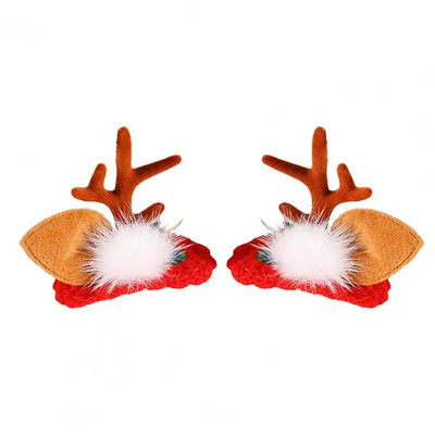Kosa za kosu s losovim rogovima Čudesne božićne kopče za kosu Preslatki losovi rogovi Bijeli pomponi Dizajn protiv klizanja za svečanosti za odrasle