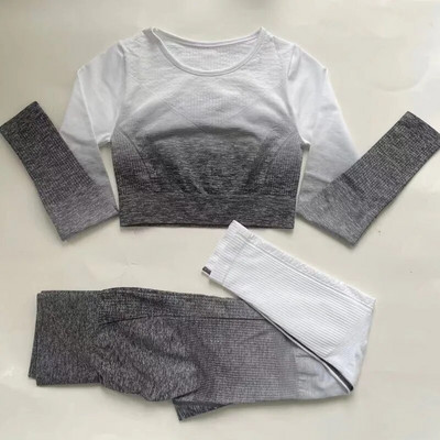 Jogos antblauzdžiai Drabužiai Moteriškas Sportas Moteriška Sportinė Apranga Treniruotės Dviejų dalių kūno rengybos komplektas Kostiumo viršus ir kelnės Apranga Sporto salės sportinis kostiumas