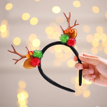 Χαριτωμένο χριστουγεννιάτικο καπέλο από ελαφοκέρατο Elk πούλιες Hair Hoop Hairband Headband Xmas Headwear Χριστουγεννιάτικες κορδέλες