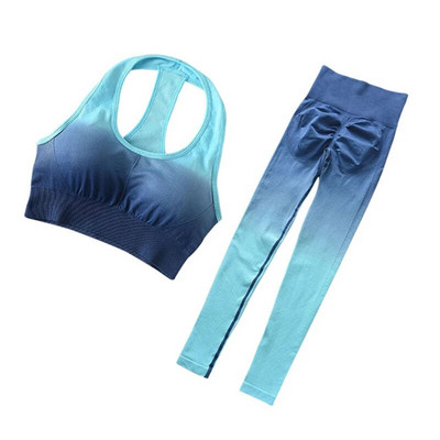 2Pcs Bešavni set za jogu Odjeća za fitness u teretani Žensko odijelo za jogu Sportska odjeća Ženske tajice za vježbanje Top sportska odjeća za jogu Trening