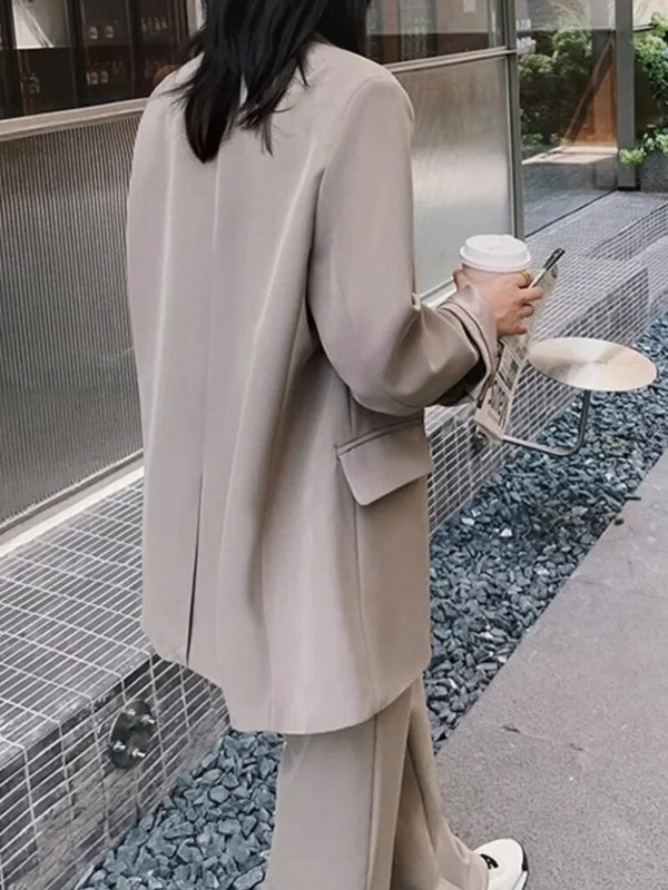 Uus sügisene elegantne ülikonna jope sobiv komplekt naiste Korea moe šikk bleiserid mantlipüksid, 2-osaline naiste professionaalne komplekt